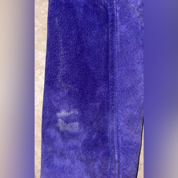 Staring at Stars Genuine Royal Purple Leather Suede Collared Jacket Size Small - Picture 11 of 13